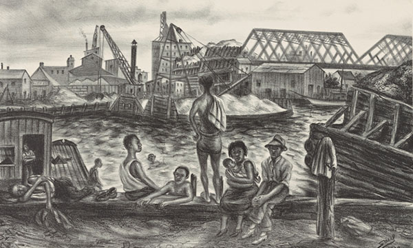 "Bathers, Harlem River," ca. 1939

